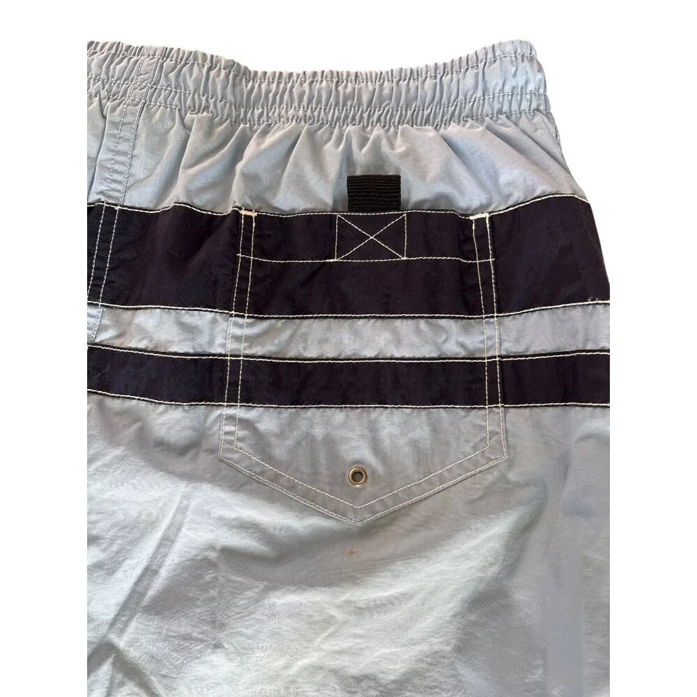 Polo Sport Vintage 90's‎ Ralph Lauren Board Swim Trunks Blue Stripe Size Medium